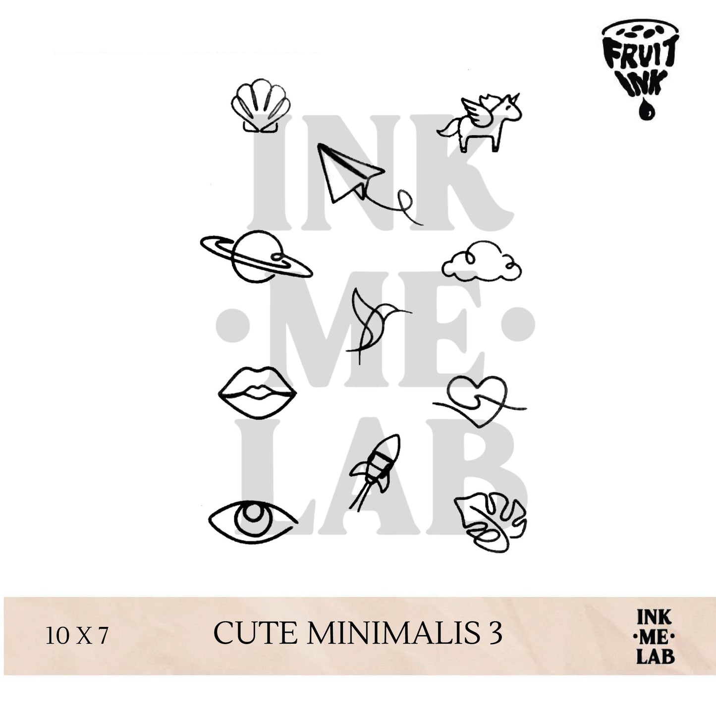 FRUIT INK TATTO 10x7cm VOL 2 BY INKME.LAB Tato Temporer Temporary