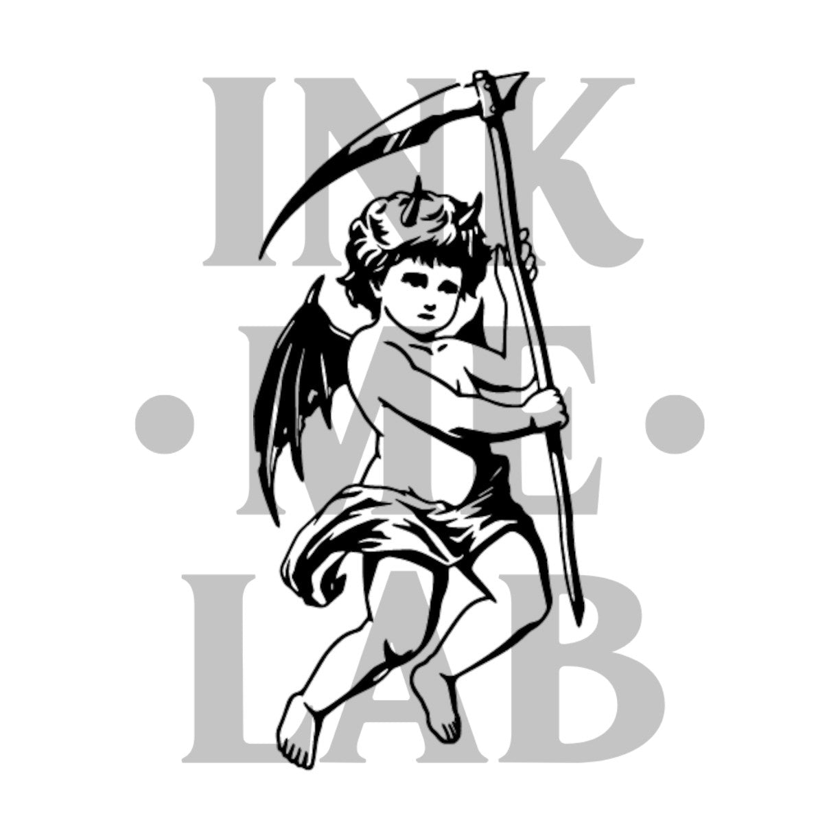 Angel Devil Tattoo by Inkmelab 5x5, Fruit Ink Tattoo Temporer Bertahan 2-3 minggu