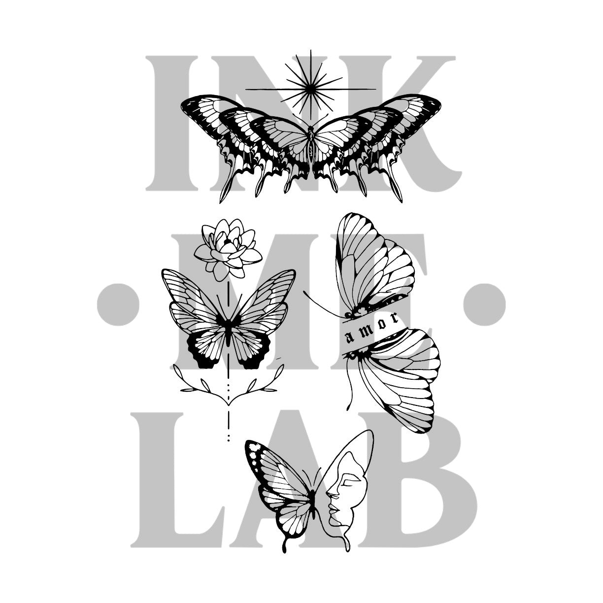 Butterfly Tattoo by Inkmelab 11x18, Fruit Ink Tattoo Temporer Bertahan 2-3 minggu