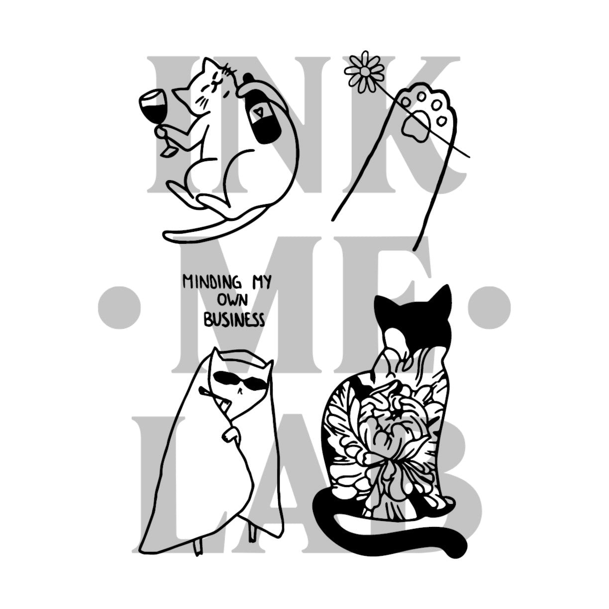 Cat Tattoo by Inkmelab 10x7 , Fruit Ink Tattoo Temporer Bertahan 2-3 Minggu