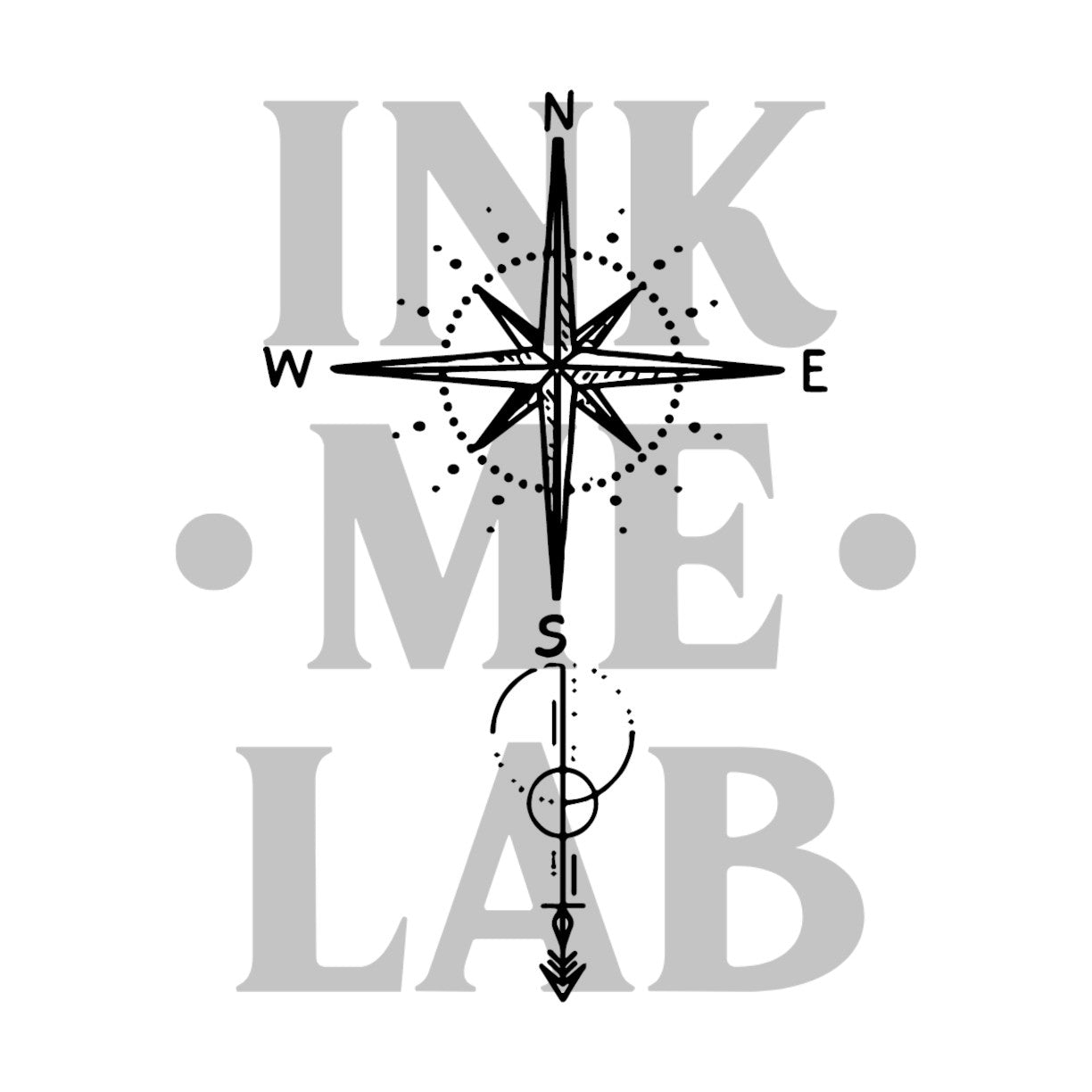 Compass Tattoo by Inkmelab 10x7 , Fruit Ink Tattoo Temporer Bertahan 2-3 Minggu