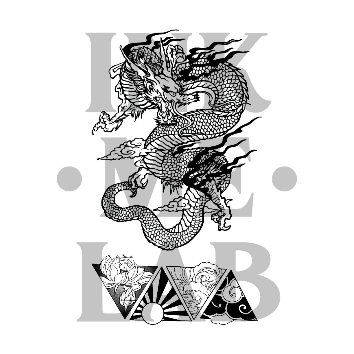 Dragon Tattoo by Inkmelab 11x18 , Fruit Ink Tattoo Temporer Bertahan 2-3 Minggu