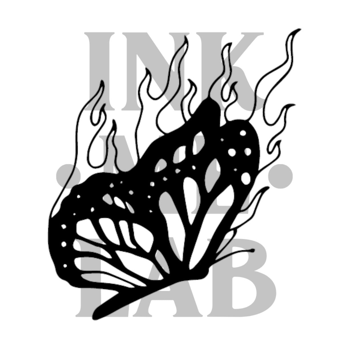 Fire Butterfly Tattoo by Inkmelab 5x5, Fruit Ink Tattoo Temporer Bertahan 2-3 minggu