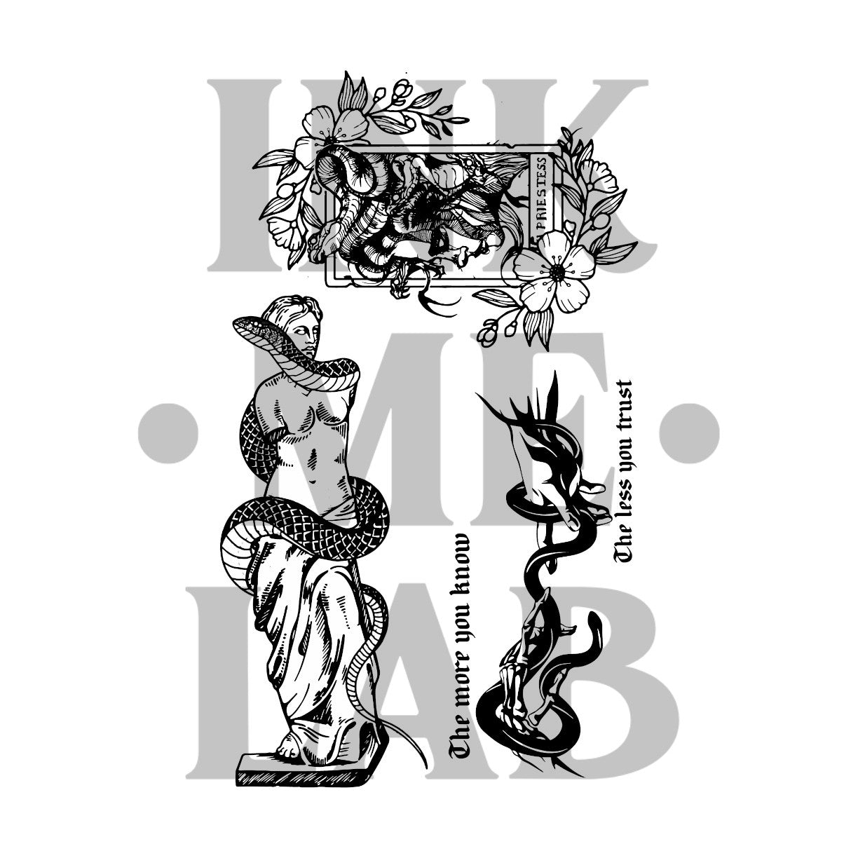 Medusa Tattoo by Inkmelab 11x18, Fruit Ink Tattoo Temporer Bertahan 2-3 minggu
