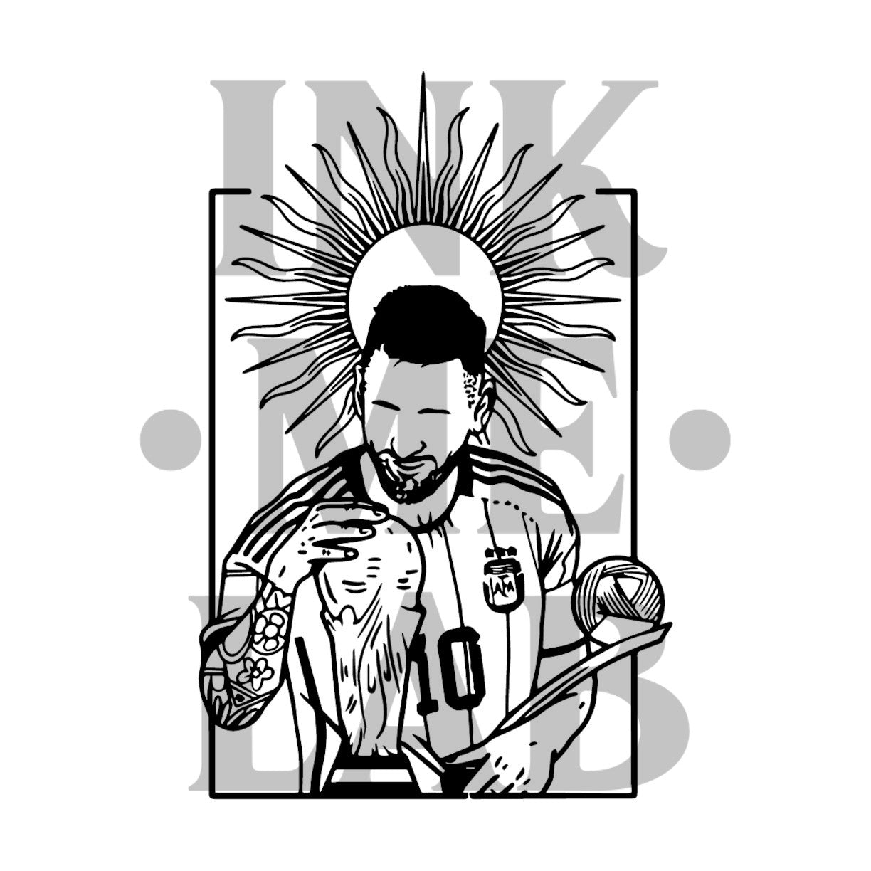 Messi Tattoo by Inkmelab 10x7 , Fruit Ink Tattoo Temporer Bertahan 2-3 Minggu