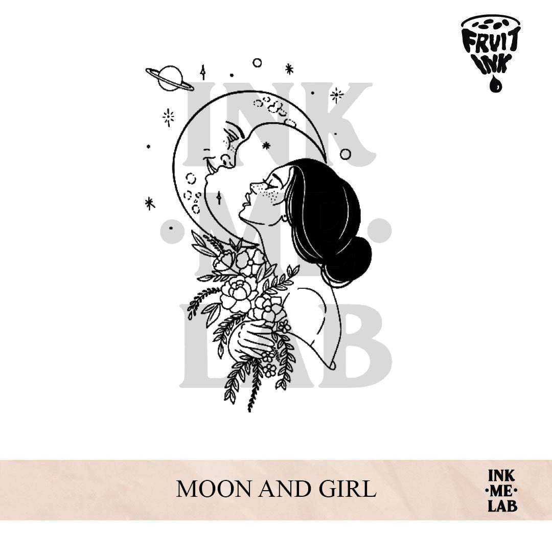 MOON AND GIRL | 10 x 7 cm
