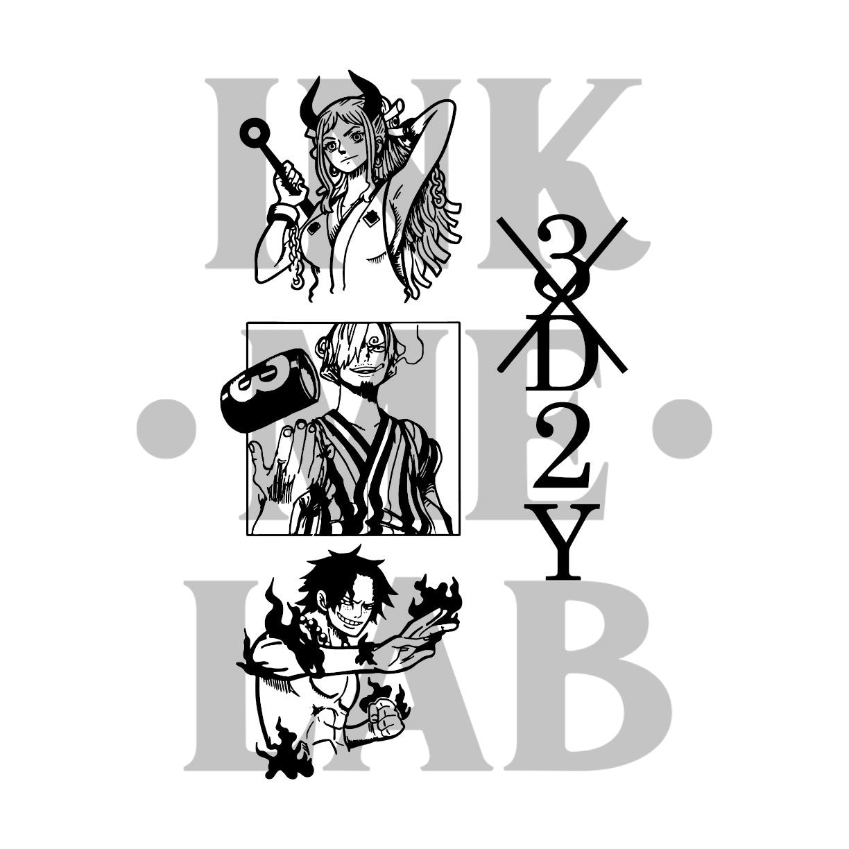 One Piece Tattoo by Inkmelab 11x18, Fruit Ink Tattoo Temporer Bertahan 2-3 minggu