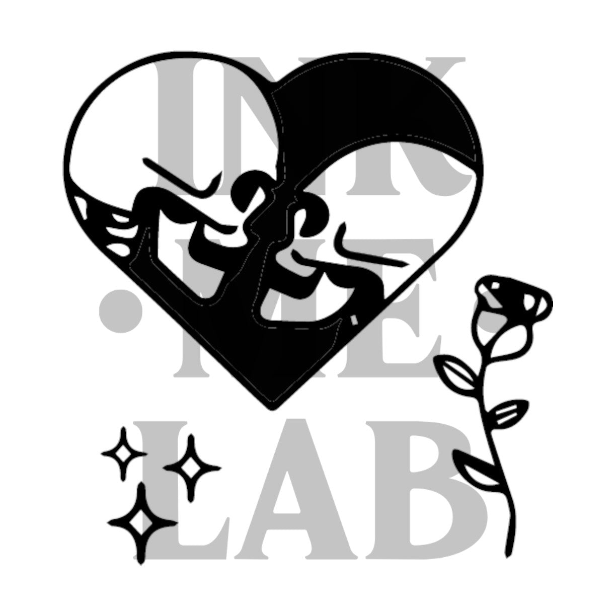 Skull Heart Tattoo by Inkmelab 5x5, Fruit Ink Tattoo Temporer Bertahan 2-3 minggu