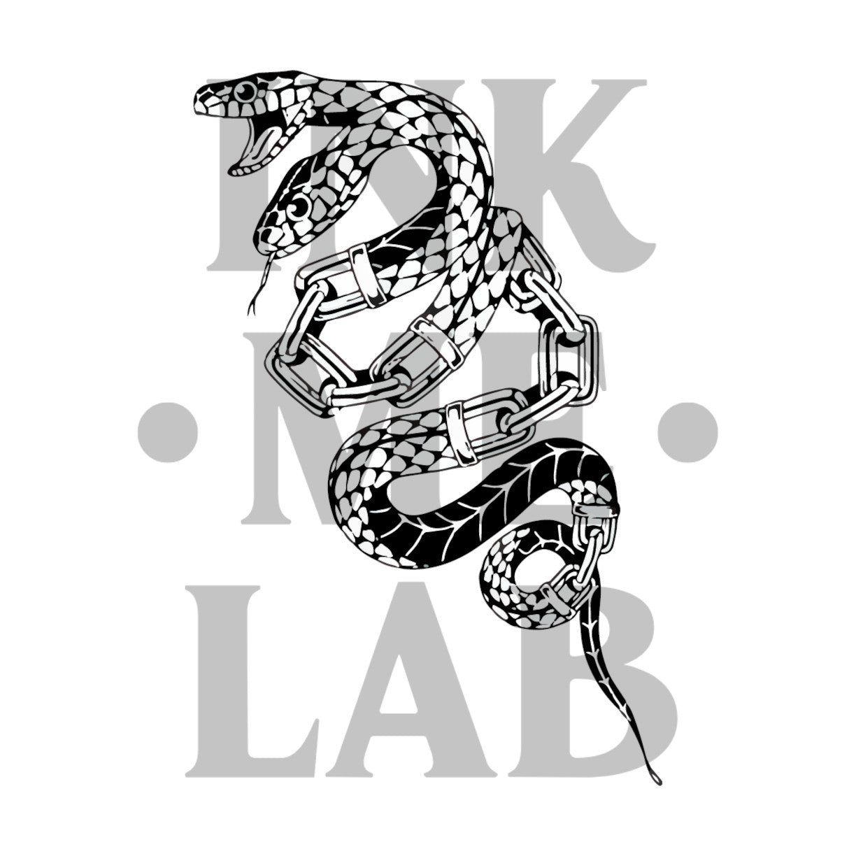 Snake Chain 1 Tattoo by Inkmelab 10x7 , Fruit Ink Tattoo Temporer Bertahan 2-3 Minggu