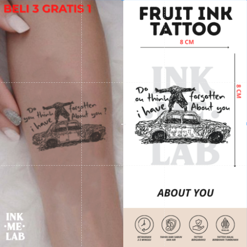FRUIT INK TATTO 8x8cm BY INKME.LAB Tato Temporer Temporary