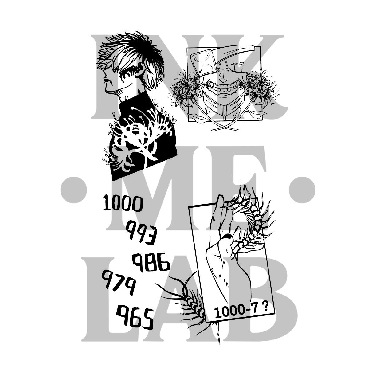 Tokyo Ghoul Tattoo by Inkmelab 11x18, Fruit Ink Tattoo Temporer Bertahan 2-3 minggu