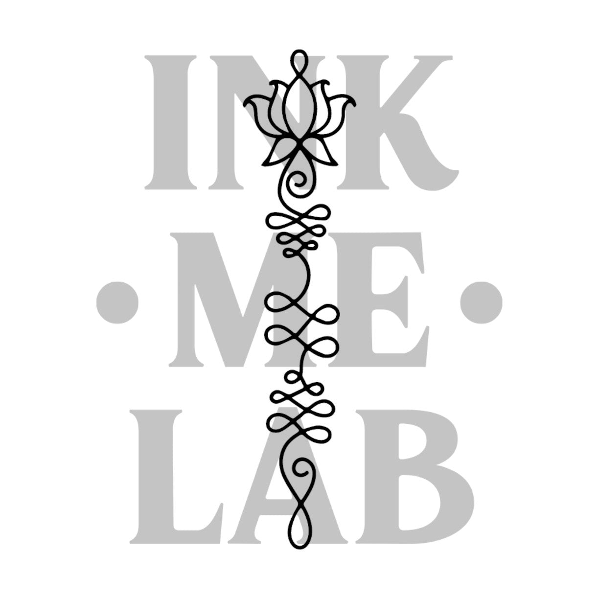 Unalome Lotus Tattoo by Inkmelab 4x8, Fruit Ink Tattoo Temporer Bertahan 2-3 minggu