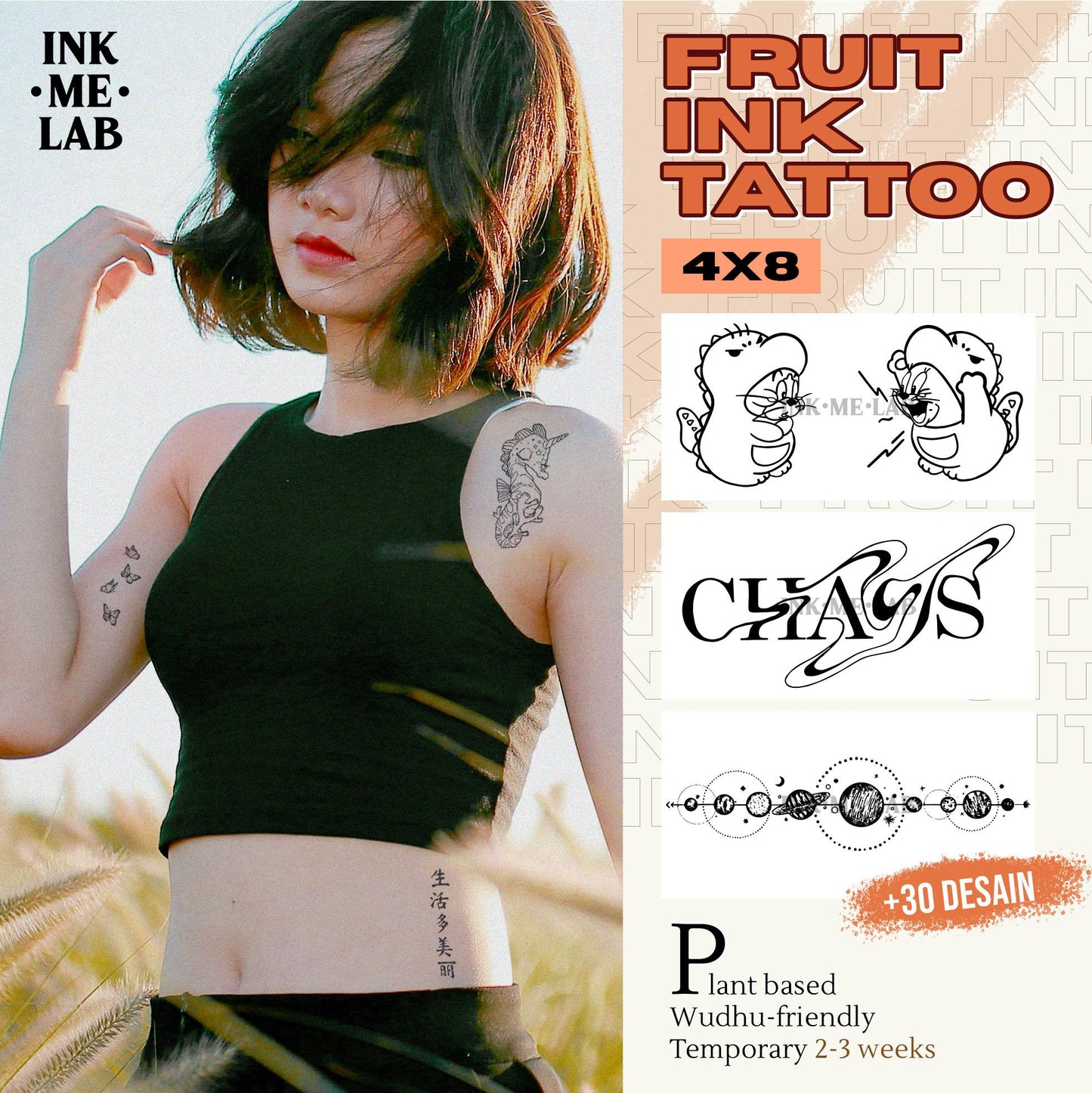 FRUIT INK TATTO 4x8cm BY INKME.LAB