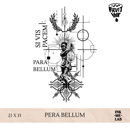 PARA BELLUM TATTO 21x15cm BY INKME.LAB Tato Temporer