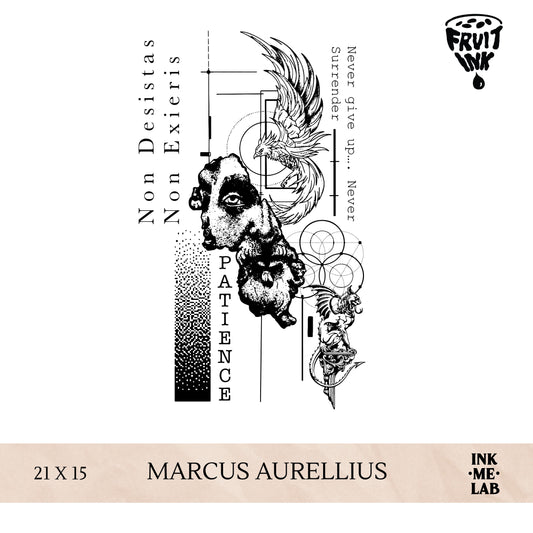 MARCUS AURELIUS TATTO 21x15cm BY INKME.LAB Tato Temporer