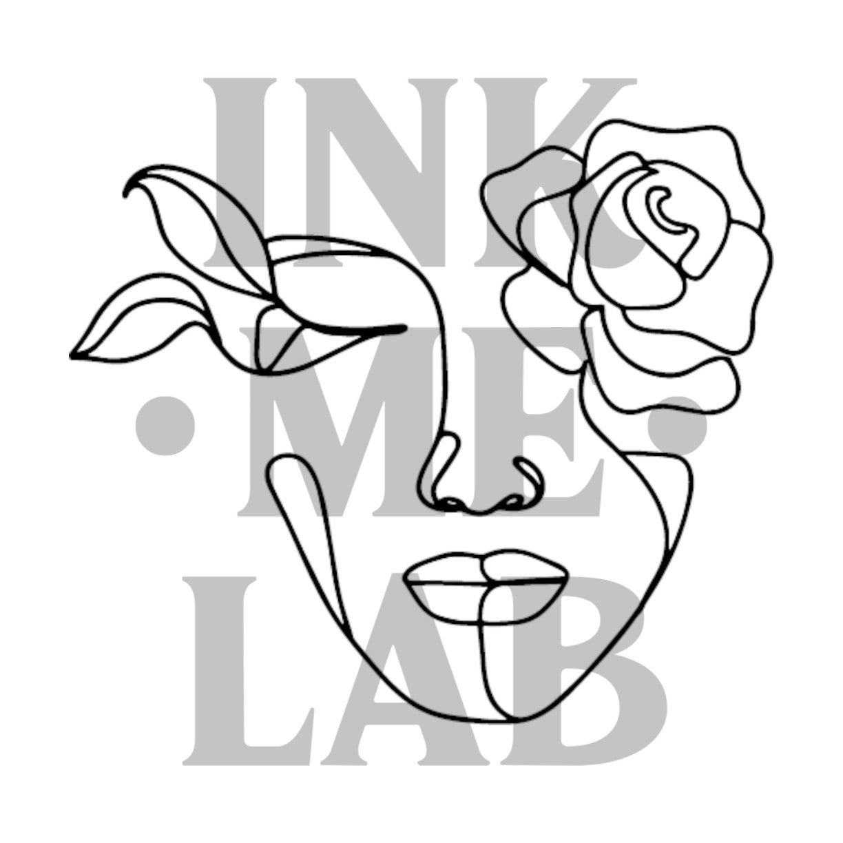 Lady Lineart Tattoo by Inkmelab 5x5, Fruit Ink Tattoo Temporer Bertahan 2-3 minggu