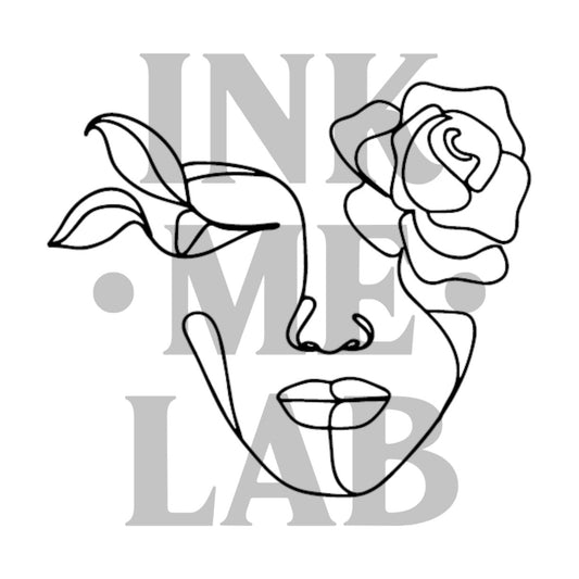 Lady Lineart Tattoo by Inkmelab 5x5, Fruit Ink Tattoo Temporer Bertahan 2-3 minggu