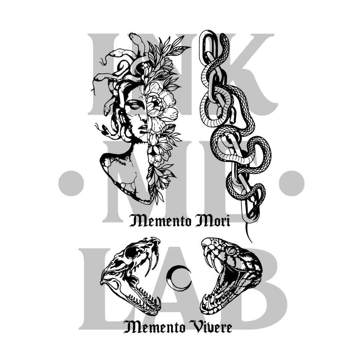 Medusa Tattoo by Inkmelab 11x18, Fruit Ink Tattoo Temporer Bertahan 2-3 minggu