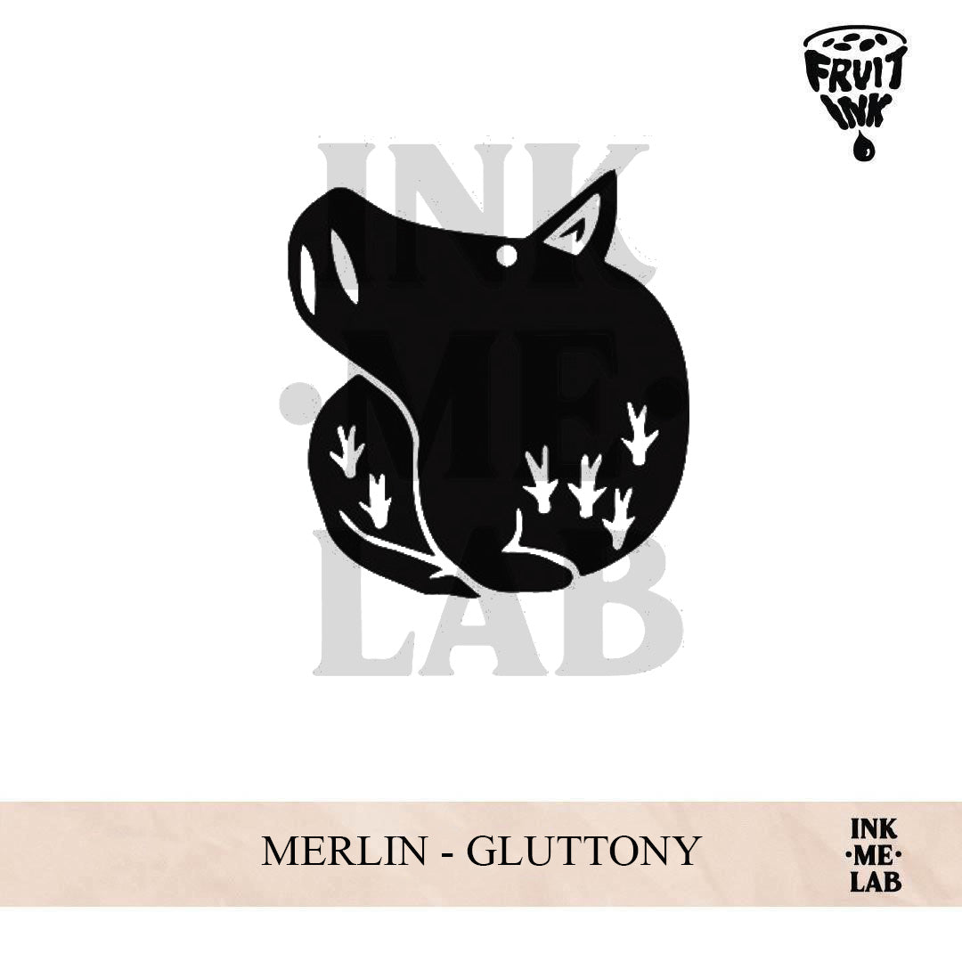 MERLIN GLUTTONY | 10 x 10 cm