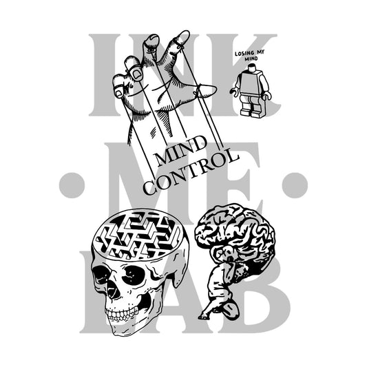 Mind Control Tattoo by Inkmelab 11x18 , Fruit Ink Tattoo Temporer Bertahan 2-3 Minggu