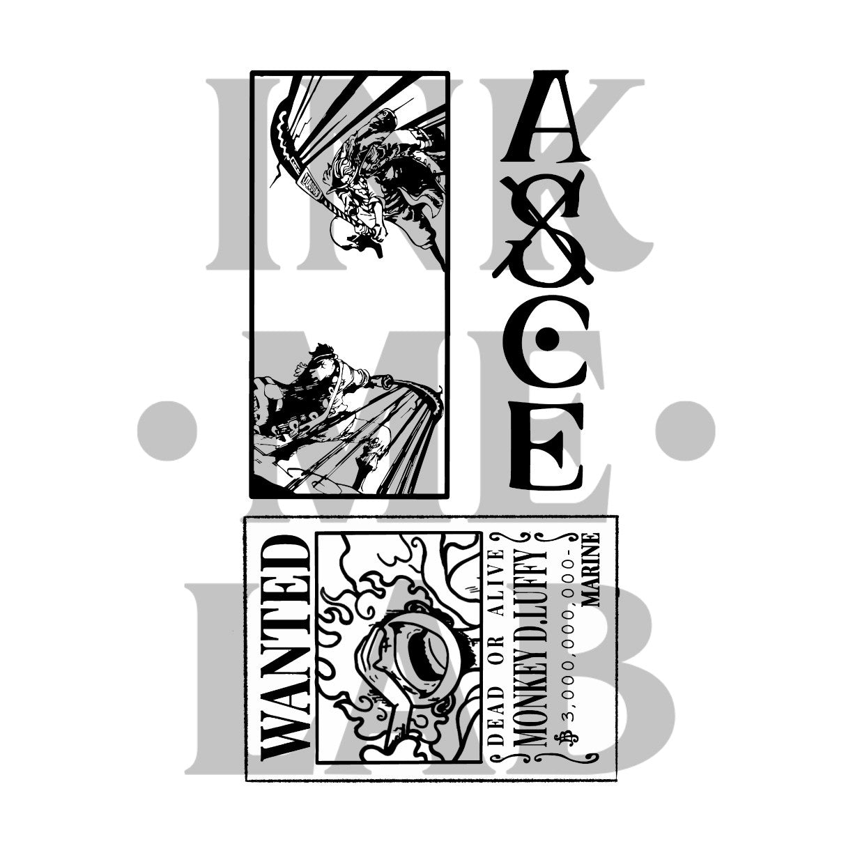 One Piece Tattoo by Inkmelab 11x18, Fruit Ink Tattoo Temporer Bertahan 2-3 minggu