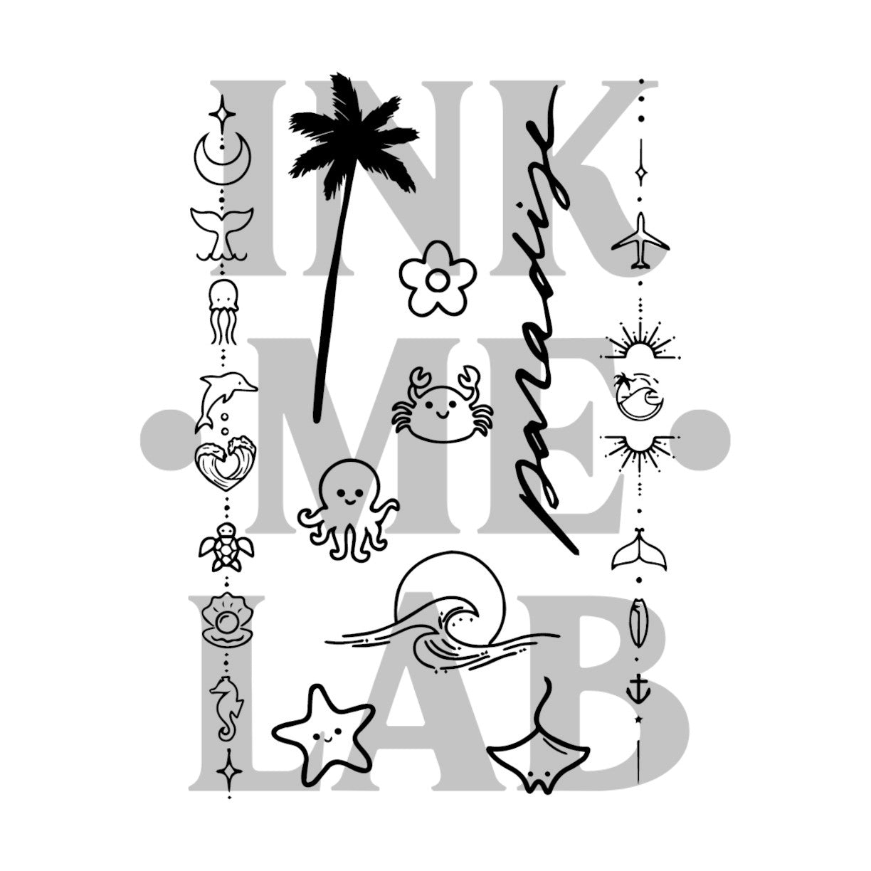 Paradise Tattoo by Inkmelab 10x7 , Fruit Ink Tattoo Temporer Bertahan 2-3 Minggu