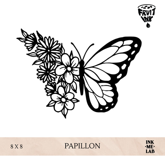 PAPILION TATTO 8x8cm BY INKME.LAB Tato Temporer