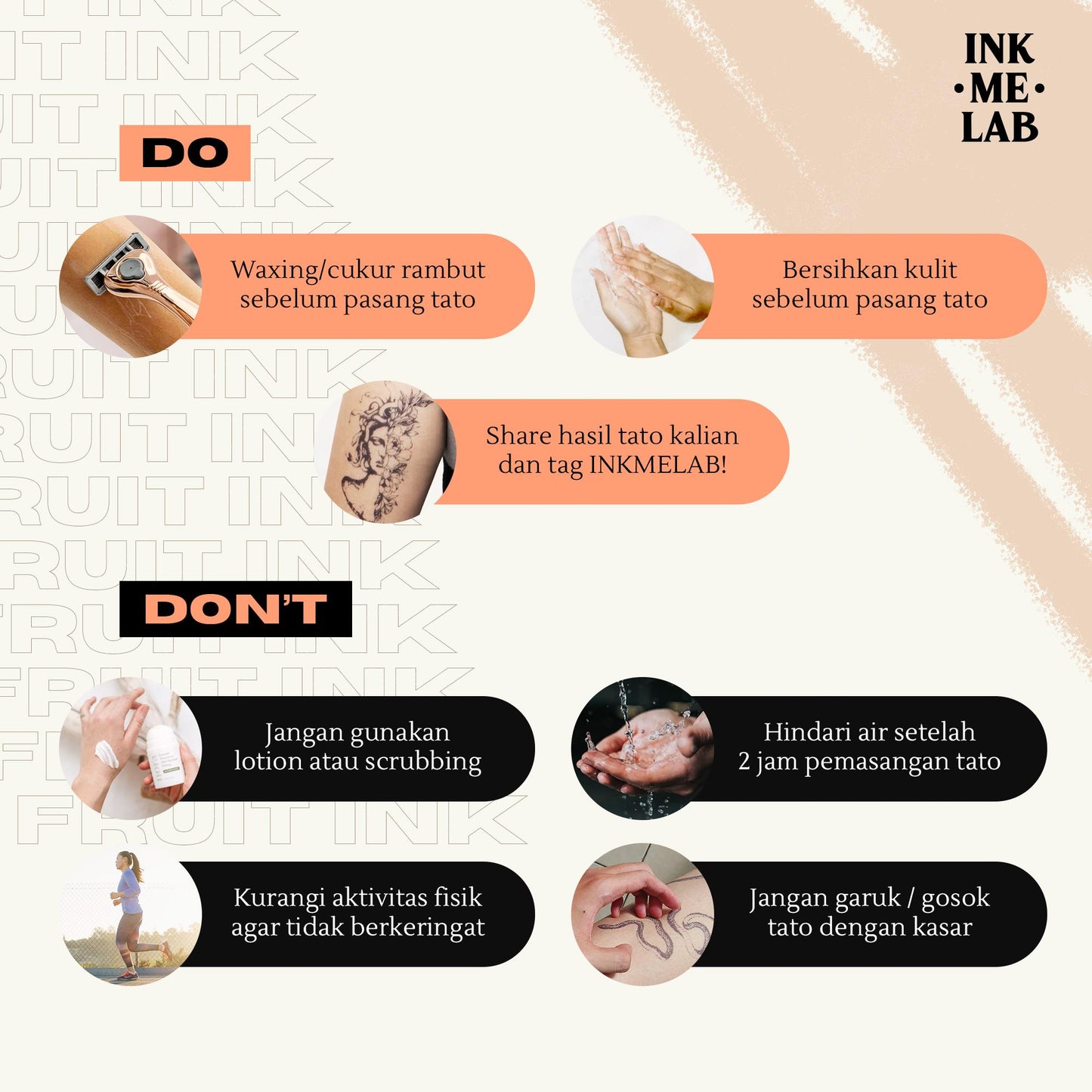 Fruit Ink Tatto Mandarin By Inkmelab - Tato Temporer Bertahan 2-3 Minggu Temporary